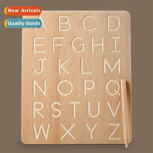 Wooden numbers letters shapes blind wring board early childh
