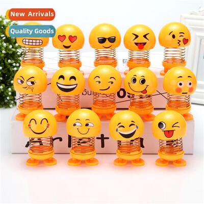 Car carto spring bobble head doll toy cute expressi bag car