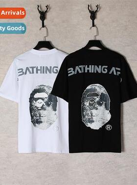 Japanese tide apes head mo surface printing back letters sho