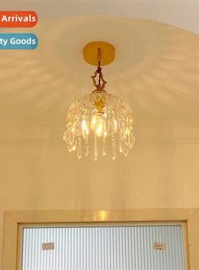 All copper new retro light luxury crystal chelier aisle entr