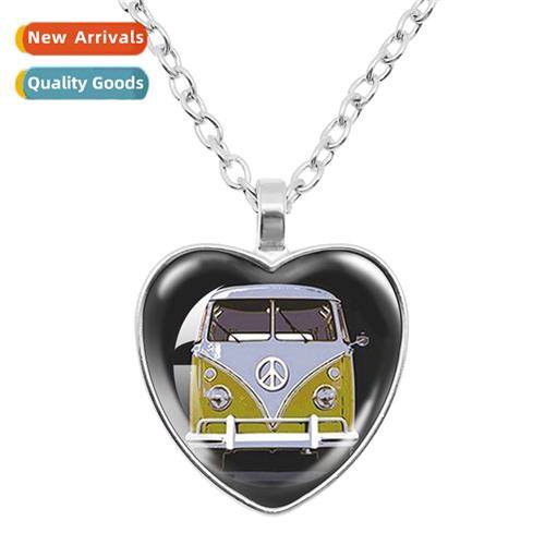 Peace Sign Vintage Mini Car Love Heart Pendant Fashi Accesso