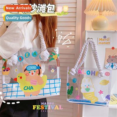 Summer girls heart transparent hbag cute bear shoulder bag l