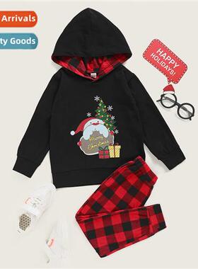 Girls Spring  Autumn 2021 New n Christmas print lg-sleeved h