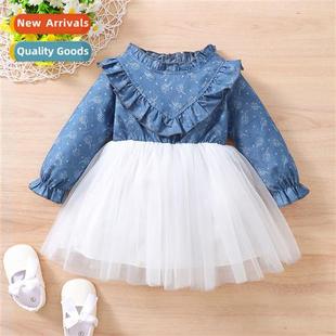 children pri fall sleeved denim new 2022 spring Girls
