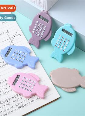 Work Colorful Cute Mini Calculator Creative 8 Dig Fish Keych