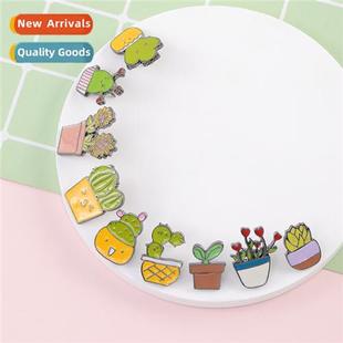 Plant sunflower oil drop brooch fashi cute ins students cart