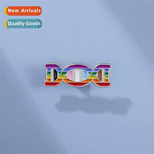 Rainbow Badge Niche Design DNA Double Helix Structure Model