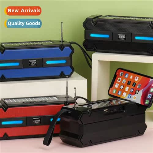 New colorful lights wh solar panel dual speakers cell phe st
