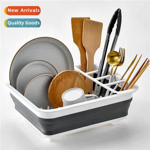 Kchen household collapsible storage rack draining basket she