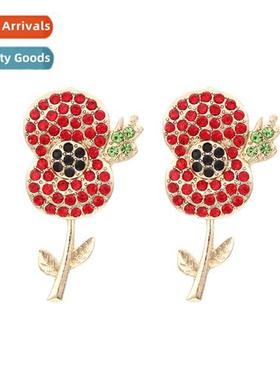 New lovely fashi diamd poppy earrings persalized creative  e