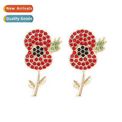 New lovely fashi diamd poppy earrings persalized creative  e
