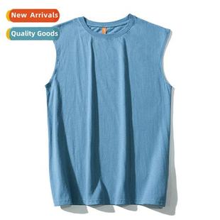 lg-staple cott mens sleeveless t-shirt cott shoulder sports