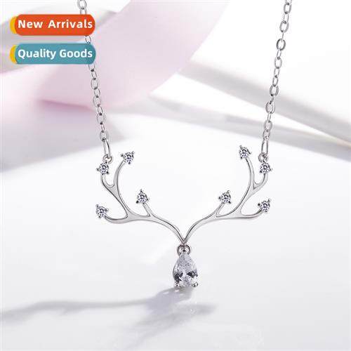 n new elk antler necklace female diamd zircia Christmas antl