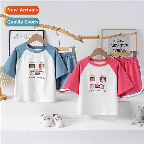 23 summer new childrens Lycra cott short-sleeved su in small