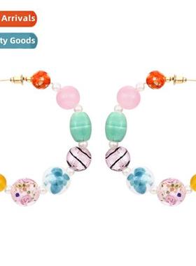 Painted C ring earrings female simple wild 2022 new tide per