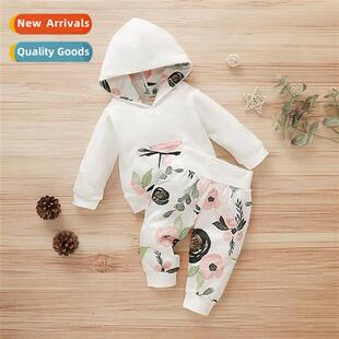 INS infants  toddlers girls lg-sleeved printed hooded sweate