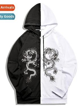 Dark punk style drag print splicing lg sleeve thin secti loo