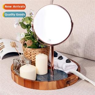 Beauty Mirror Double Side Desk Marble Swivel Cosmetic