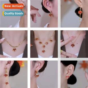 maple tassel ear wire female fashi maple earrings temperamen