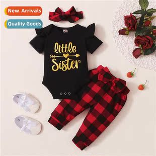 2021 new short spring sleeved printed fall letters Girls