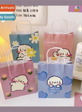Cute ins simple carto Korean style whe paper bags hheld shop