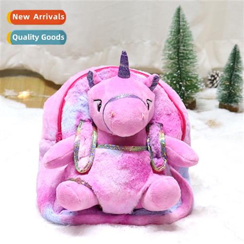 New rendering purple unicorn cow doll plush backpack carto c