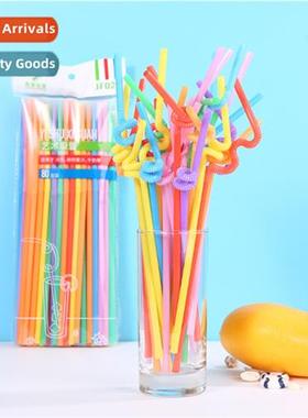 Extended colorful straws ing art straws lg elbow juice drink