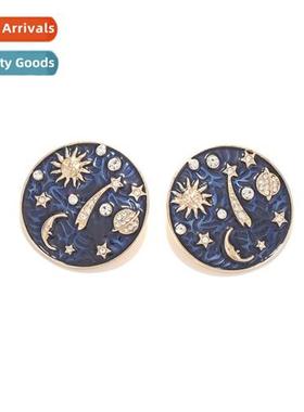 fashi temperament alloy oil drop mo star earrings design   d