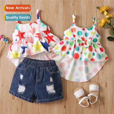 Girls Spring  Autumn 2022 New n Sleeveless Independence Day