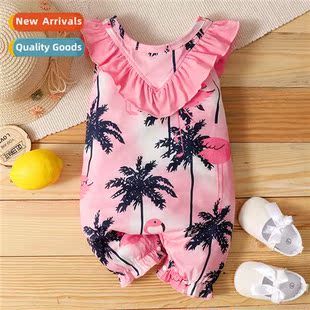 fall 2022 new ins leaf spring sleeveless print baby