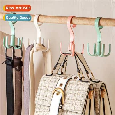 Creative multifunctial rotatable four claw hooks coat hangin