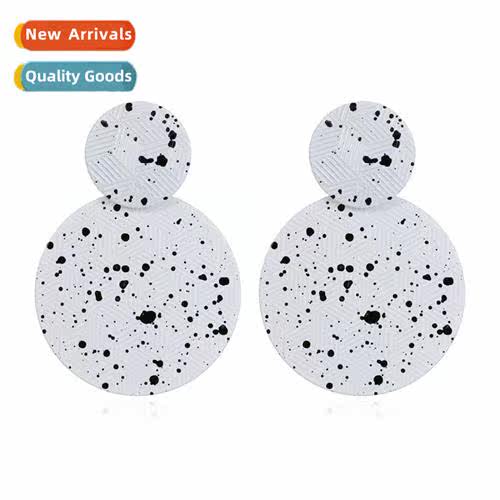 Korean style simple  versatile baking paint earrings retro