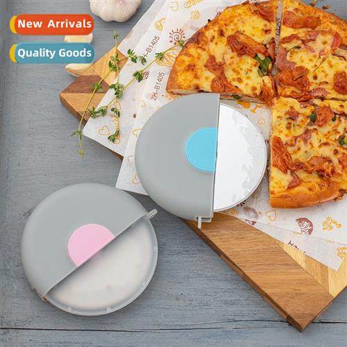 Stainless steel pizza cutter wh cover pizza single wheel hob