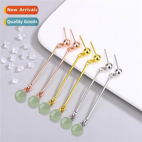 Vintage 10MM imati green lapis lazuli  field jade lg earring