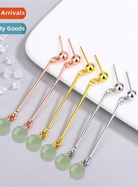 Vintage 10MM imati green lapis lazuli  field jade lg earring