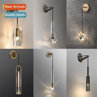 creat room copper crystal wall Full aisle living lamp modern