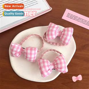 bow girl kawaii plaid pink heart cute Japanese
