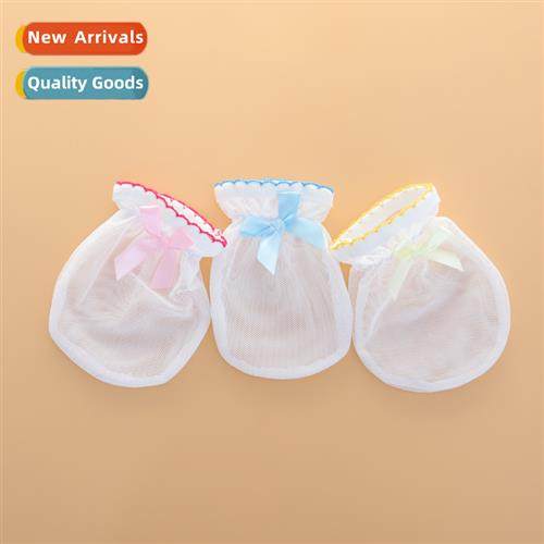 Baby physical anti-scratch face ice silk gloves lace baby ad