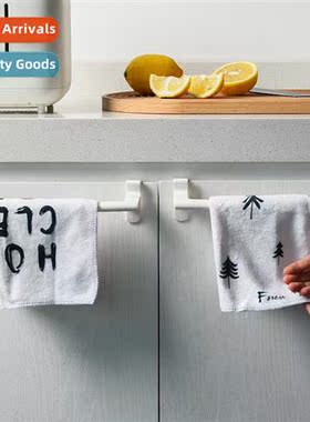 Kchen Storage Cabinet Door Hooks Rag Rack No Hole Bathroom T