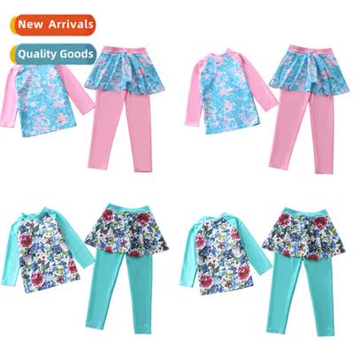 New childrens swimsus women girls girls spl lg-sleeved lg pa