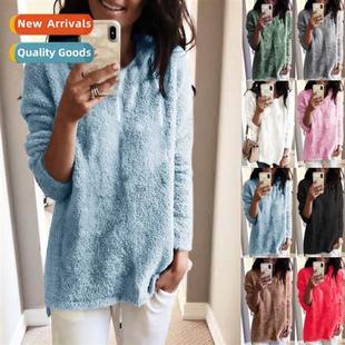 Neck Womens Top Fleece Sweater Round New Winter Fashi 2021