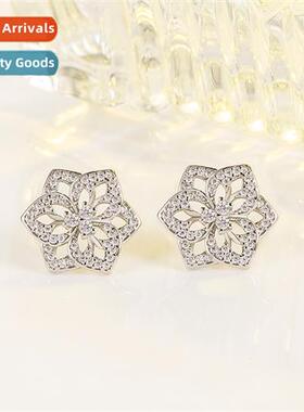 n elegant retro rose zircia earrings female court style simp