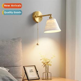 Vintage ceramic pure copper wall lamp Scinavian Japanese sim