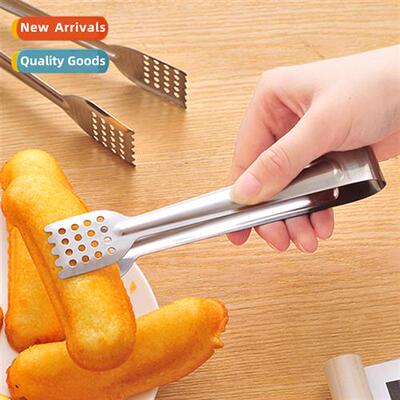 Stainless Steel Round Hole Food Bread Clip Barbecue Steak Cl