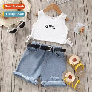 sleeveless fall top print letter new 2022 spring Girls