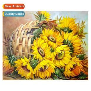 new living point diamd hmade painting small Sunflower room