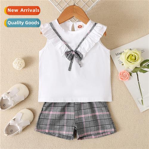 Girls spring  autumn  2022 new n solid color sleeveless top