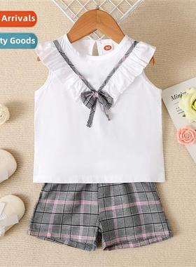Girls spring  autumn  2022 new n solid color sleeveless top