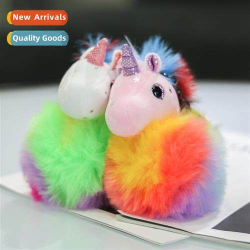 4 inch doll rainbow unicorn plush toys schoolbag pendant cha
