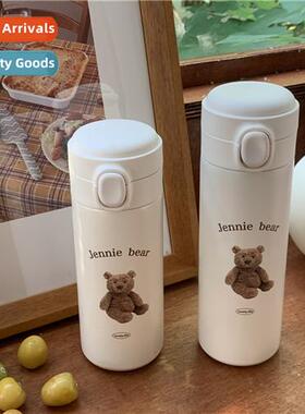 Korea ins cute bear carto insulati student cup portable port